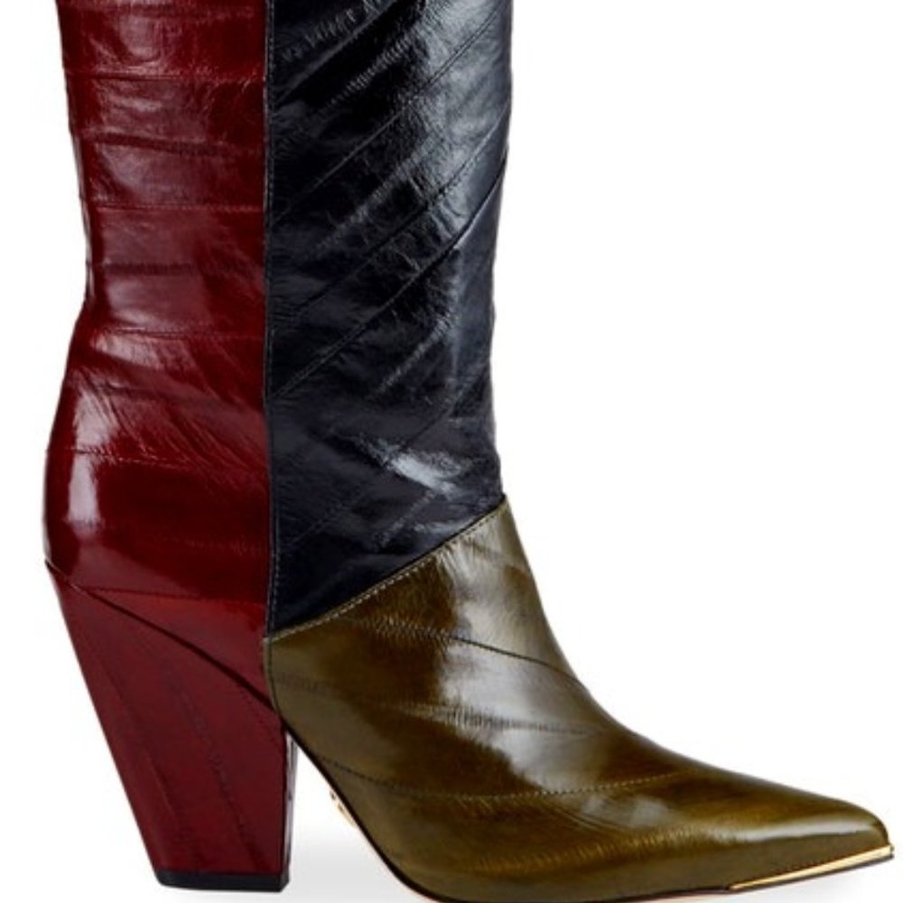 Tory Burch Lila Eel Colorblock Knee Boots